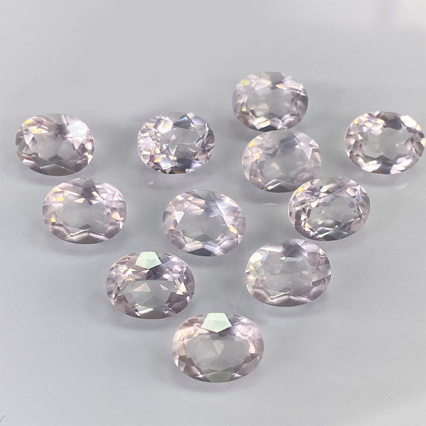 Oval Rose Quartz Faceted Gem, Natural Color, Eye Clean, 1 Piece, MFFG1201