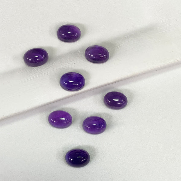 Natural Amethyst Oval Cabochons, Natural Color, A Grade, 1 Piece, MFCA0201