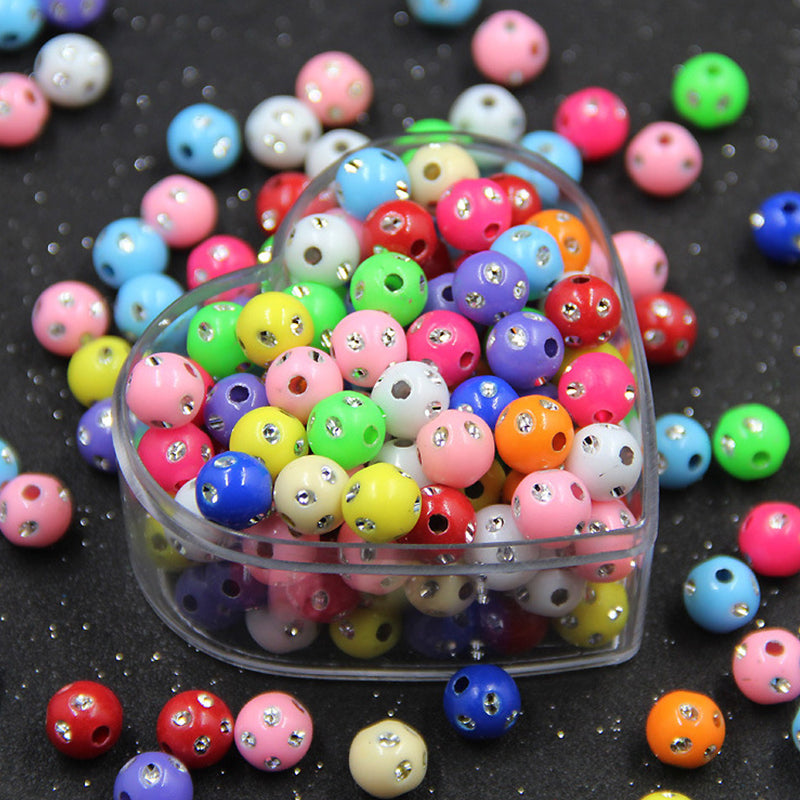 Spherical Solid Color Acrylic Beads, 100g/500g, MBAC1077