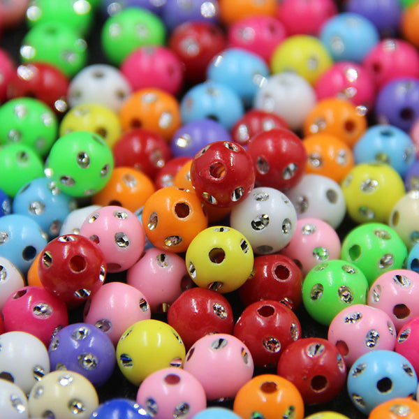 Spherical Solid Color Acrylic Beads, 500g, MBAC1077