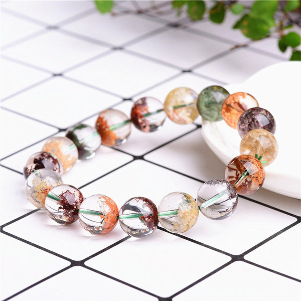 Natural Four Seasons Phantom Crystal Bracelet, 7/8/9/10/11/12mm