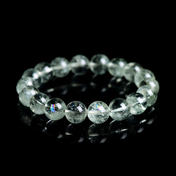 Natural Green Azeztulite Crystal Bracelet, 6/7/8/10/11/13/15/16mm