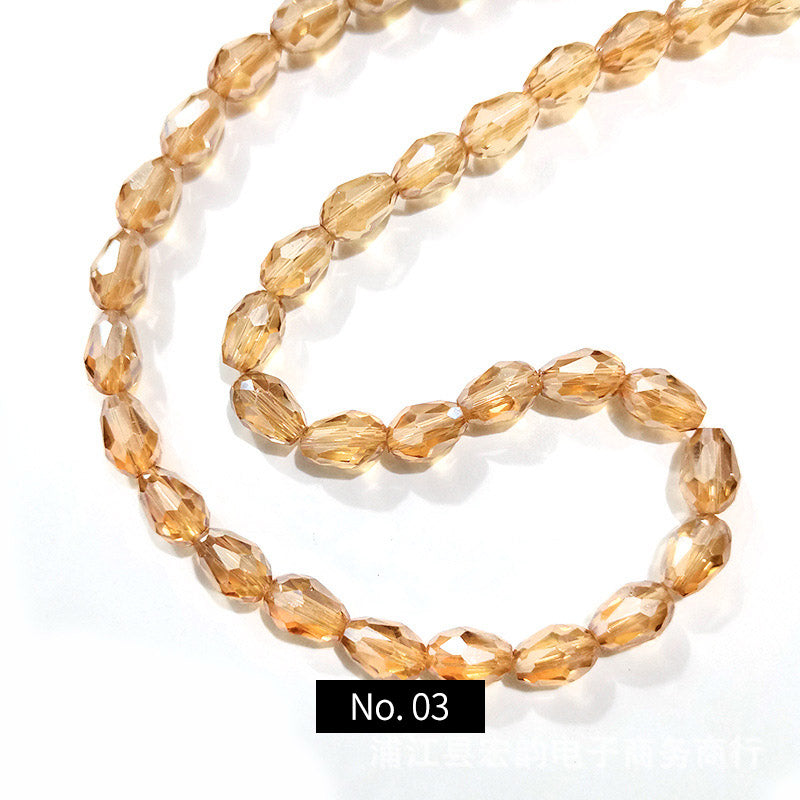 Drop-shaped Electroplated Faceted Glass Synthetic Crystal Beads, 1 Strand, No.1-3, MBGL2013