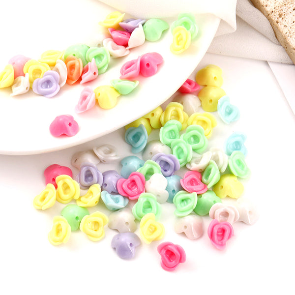 Flower Acrylic Beads, 500g, MBAC1017