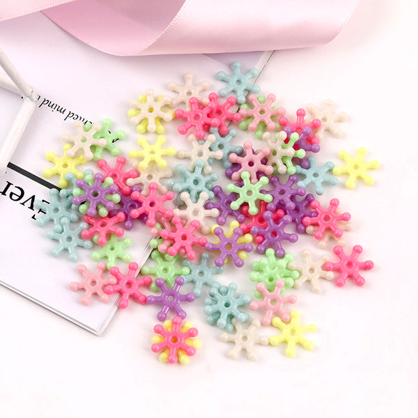 Snowflake Acrylic Beads, 500g, MBAC1014