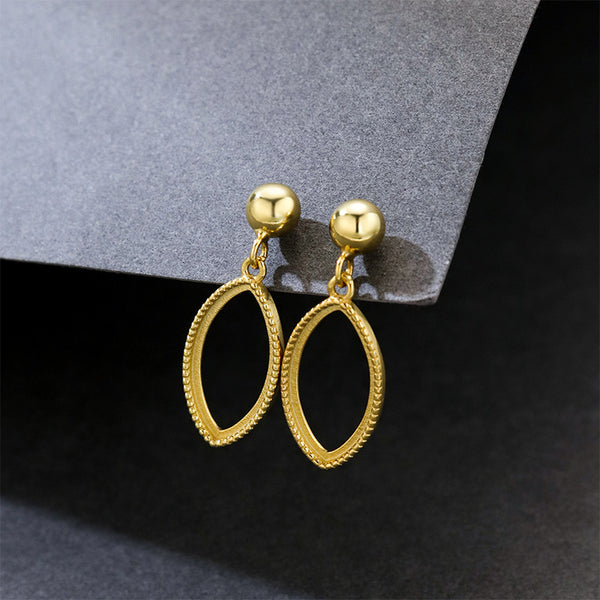 925 Sterling Silver Earring Setting, Suitable for Marquise Cabochons, 1 Pair, MFJS6011