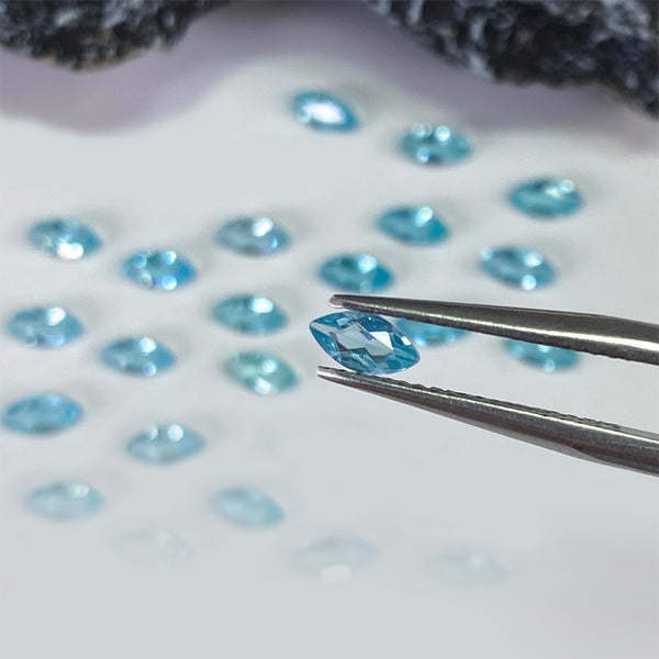 Marquise Blue Apatite Faceted Gem, Heat Treated, Eye Clean, 1 Piece, MFFG2202