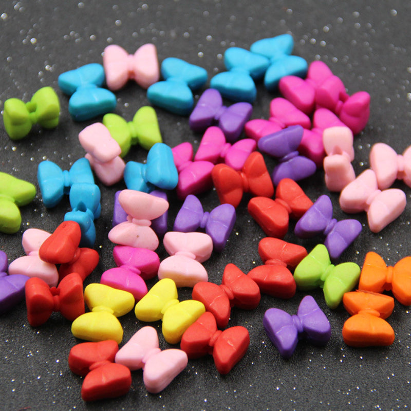 Bow Frosted Acrylic Beads, 100g/500g, MBAC7028