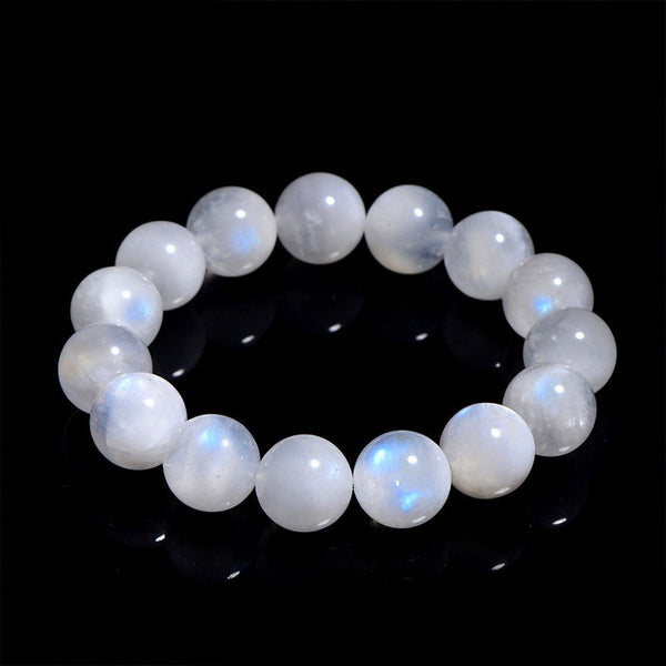 Natural White Blue Moonstone Bracelet, 7/8/9mm