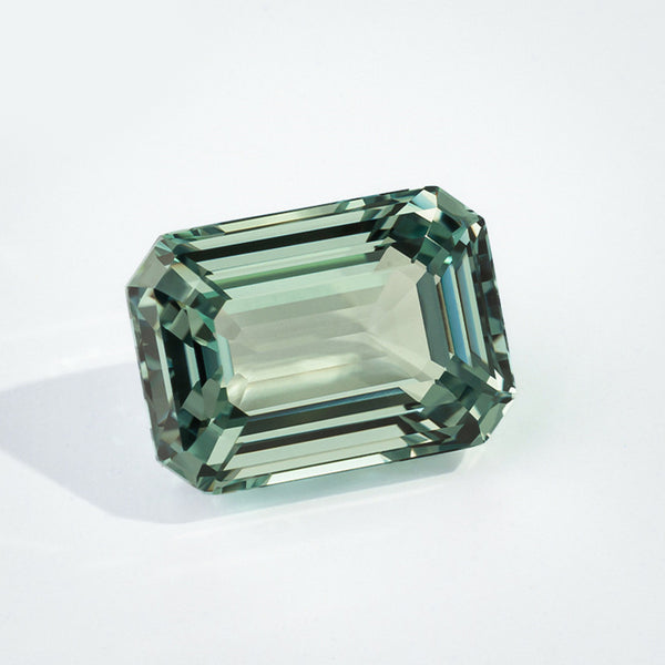 Green Lab Grown Sapphire, Emerald Cut, VVS, 1 Piece, MGLC3014