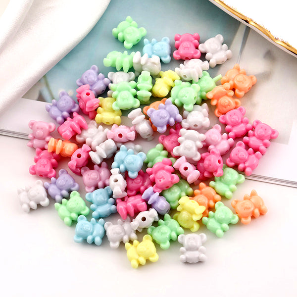 Bear Acrylic Beads, 500g, MBAC1008