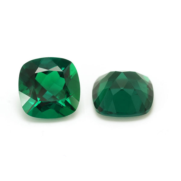 Dark Green Lab Grown Emerald, Cushion, VVS, 1 Piece, MGLC4008