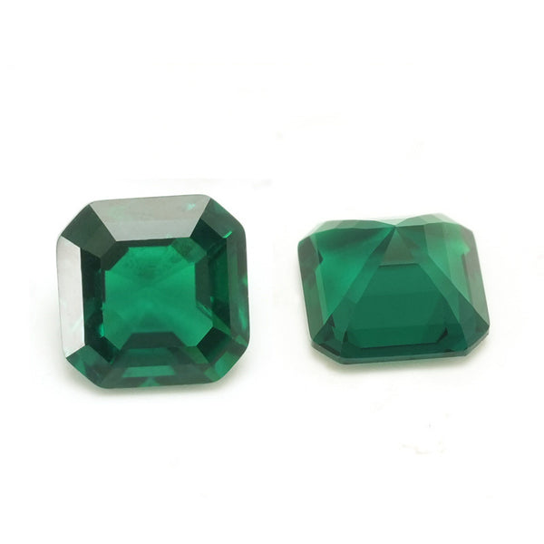 Dark Green Lab Grown Emerald, Asscher, VVS, 1 Piece, MGLC4009
