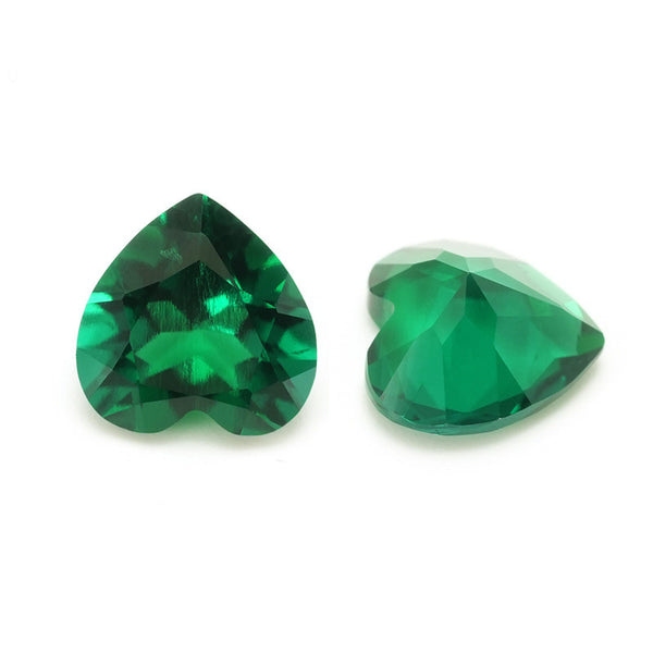 Dark Green Lab Grown Emerald, Heart, VVS, 1 Piece, MGLC4007