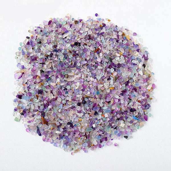 100g, Natural Rainbow Fluorite Chips