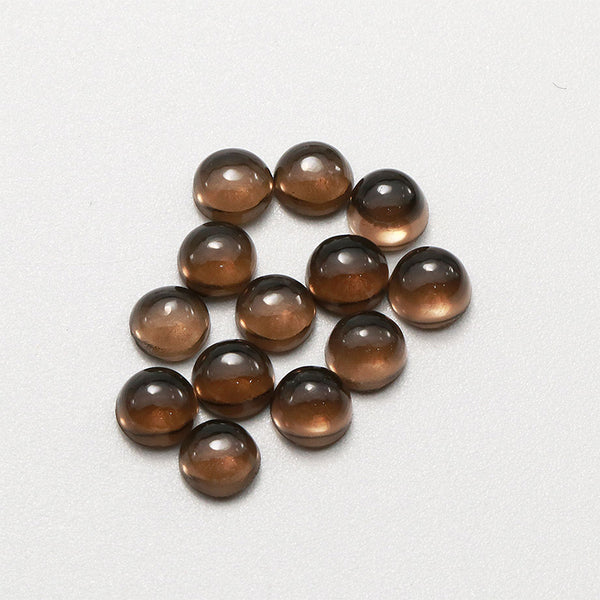 Natural Smoky Quartz Round Cabochons, Natural Color, AA Grade, 1 Piece, MFCA0602