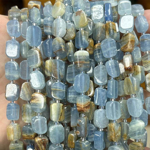 Natural Irregular Rectangular Calcite Beads, Natural Color, 8*12mm, 1 Strand, MBGECAL010