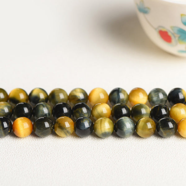 Natural Fantasy Tiger's Eye Beads, 6-14mm, 1 Strand, MBGETEY005