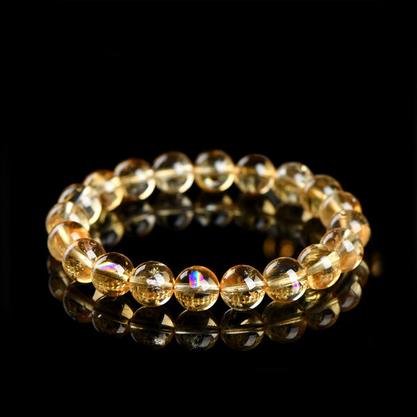 Natural Yellow Azeztulite Crystal Bracelet, 7/8/11mm