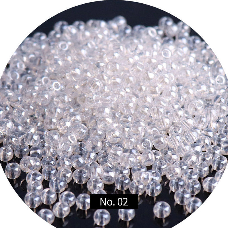 2/3/4 mm transparente con perlas de vidrio brillante, 10 g, MBSE1010
