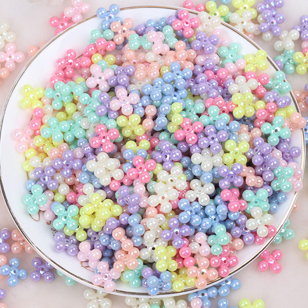 Spherical Plated Colorful Acrylic Beads, 500g, MBAC6037