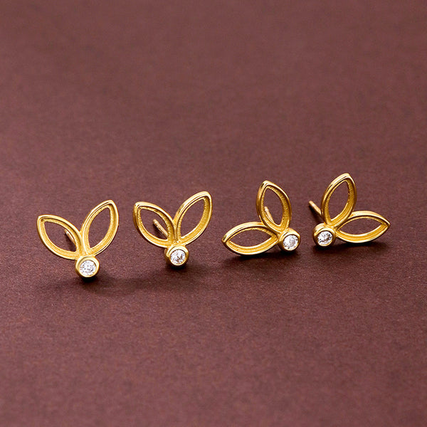 925 Sterling Silver Earring Setting, Suitable for Marquise Cabochons, 1 Pair, MFJS6010