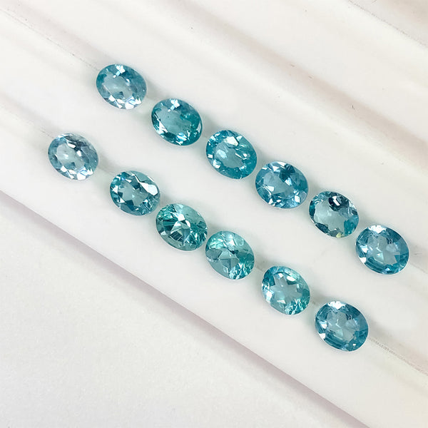 Oval Apatite Faceted Gem, Heat Treated, Eye Clean, 1 Piece, MFFG2201
