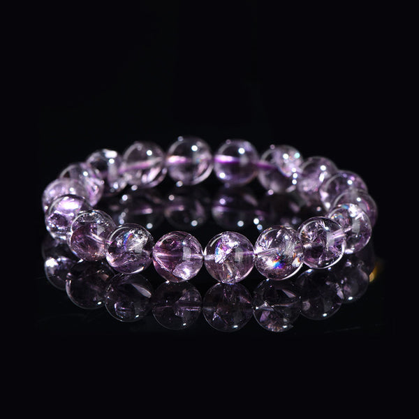 Natural Purple Azeztulite Crystal Bracelet, 8/9/11mm