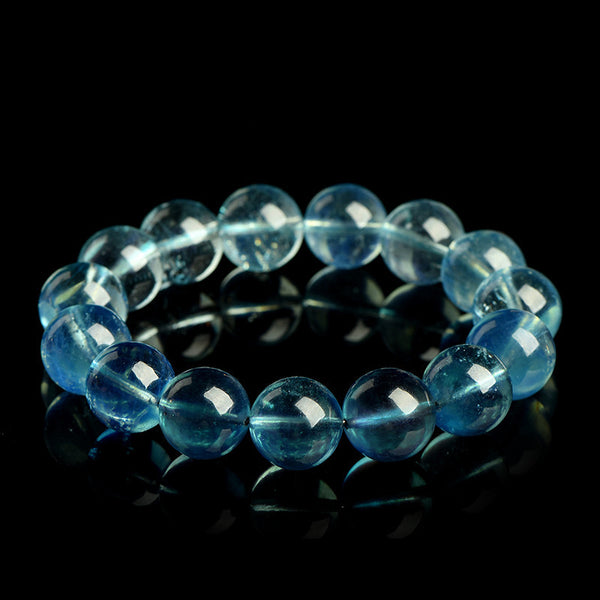 Natural Brazilian Aquamarine Bracelet, 7/8/9/10/11/12/13/14/15/16mm