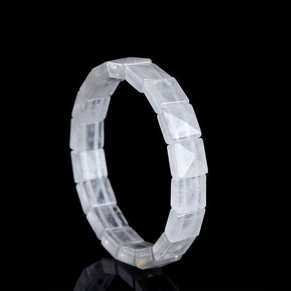 Bracciale in quarzo fantasma bianco naturale quadrato, 10*10mm