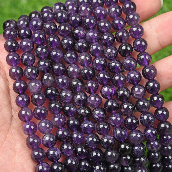 Natural Uruguayan Amethyst Beads, 6/8/10mm, 1 Strand