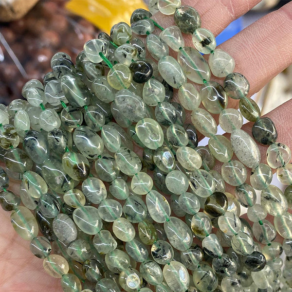 Natural Prehnite Chip Beads, Natural Color, Approximately 6*8mm, 1 Strand, MBGEPRE007