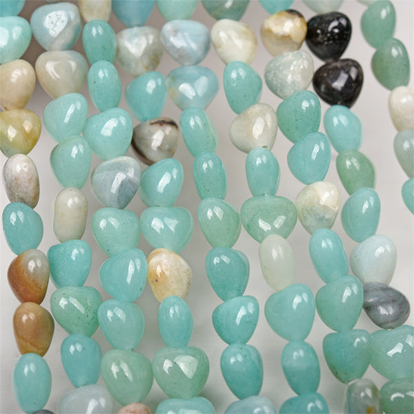 Natural Heart-Shaped Amazonite Beads, Natural Color, 10*10mm, 1 Strand, MBGEAMA006