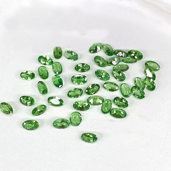 Oval Tsavorite Faceted Gem, Natural Color, Eye Clean, 1 Piece, MFFG1401