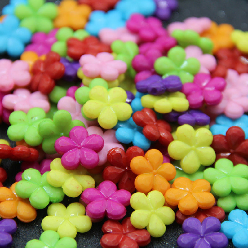 Flower Frosted Acrylic Beads, 100g/500g, MBAC7026
