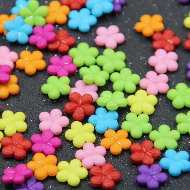 Flower Frosted Acrylic Beads, 100g/500g, MBAC7026