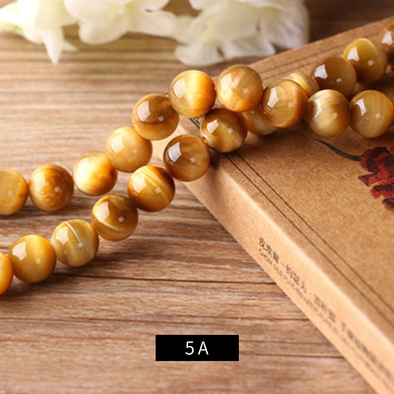 5A/7A, Natural Golden Tiger Eye Beads, 4-14mm, 1 Strand, MBGE5002