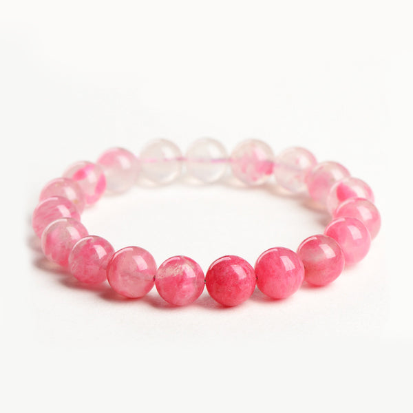 Bracelet en Rhodochrosite à Gradient Naturel, 7/8/10/12mm