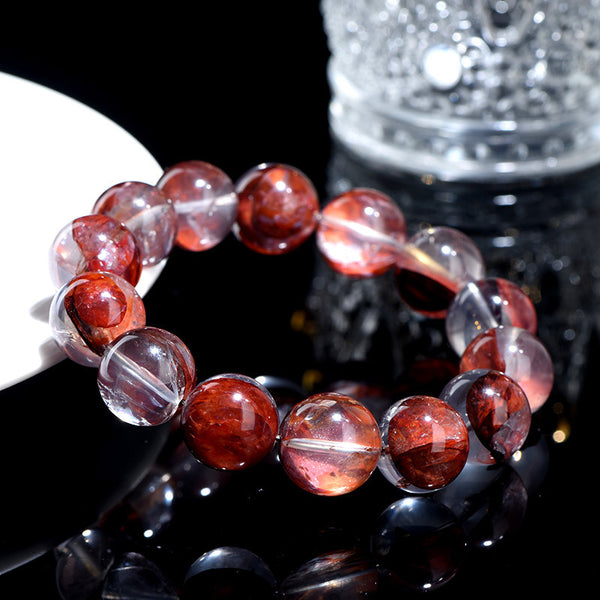 Bracelet en Quartz Rutilé Rouge Phoenix de Feu Naturel / Phoenix de Sang, 7/8/9/10/11/12/13/14/15mm