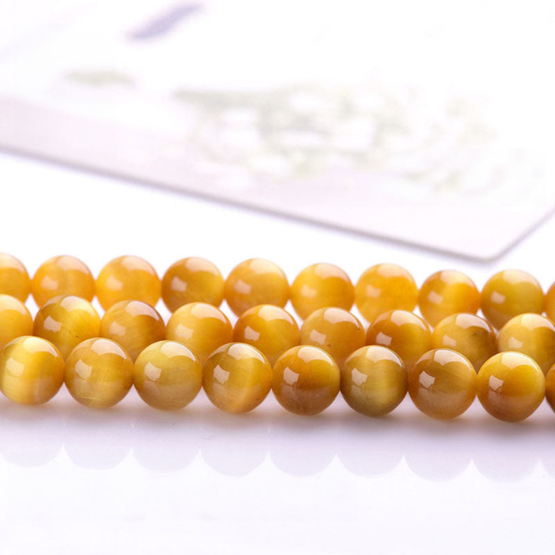 5A/7A, Natural Golden Tiger Eye Beads, 4-14mm, 1 Strand, MBGE5002