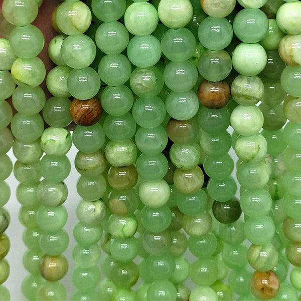 Natural Green Calcite Beads, Natural Color, 4/6/10/12mm, 1 Strand, MBGECAL006