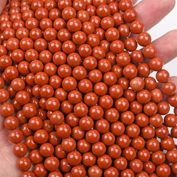 Natural Red Jasper Beads, Natural Color, 4/6/8/10mm, 1 Strand, MBGEJAS001