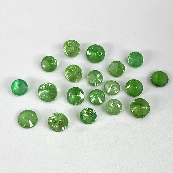 Round Tsavorite Faceted Gem, Natural Color, Eye Clean, 1 Piece, MFFG1403