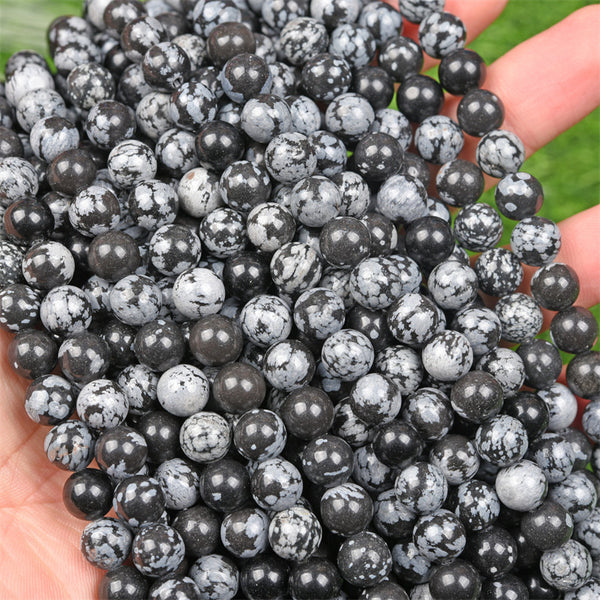 Natural Snowflake Obsidian Beads, 6/8/10/12mm, 1 Strand