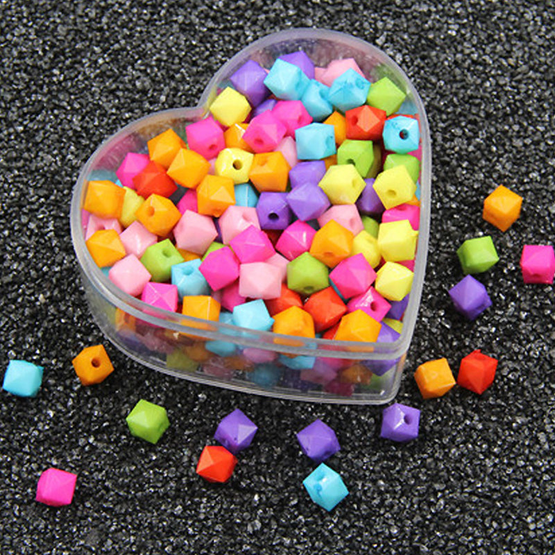 Cube Solid Color Acrylic Beads, 100g/500g, MBAC1080