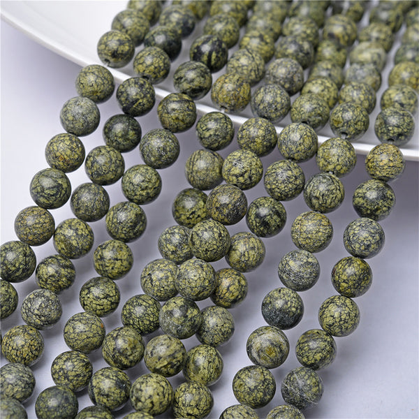 Natural Serpentine Beads, Natural Color, 6/8/10mm, 1 Strand, MBGESER001