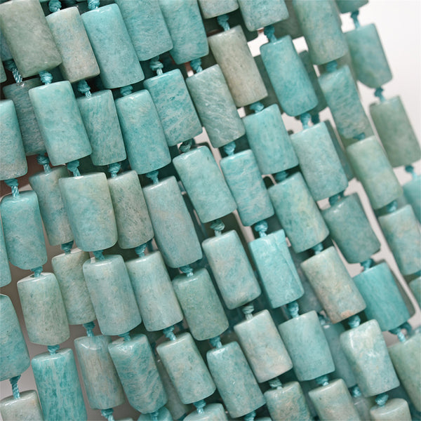 Natural Column-Shaped Amazonite Beads, Natural Color, 7*12mm, 1 Strand, MBGEAMA007