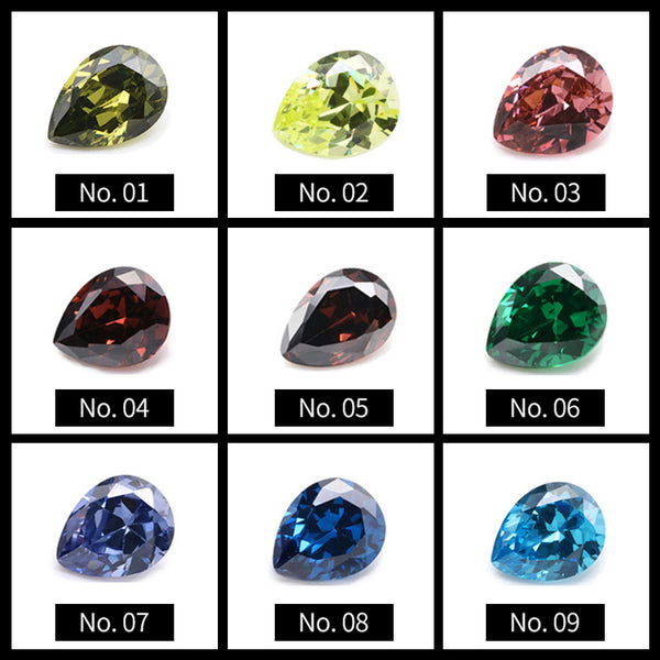 Pear Faceted Cubic Zirconia, MGLC5002
