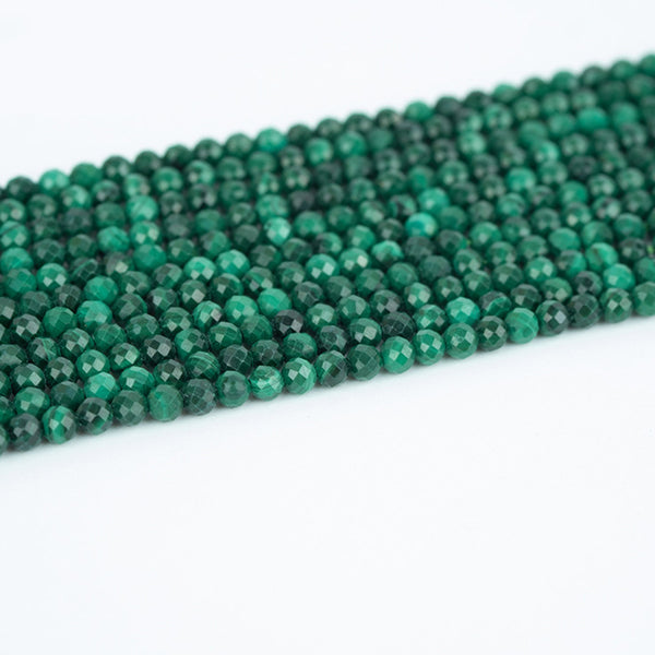 Natural Faceted Malachite Beads, Natural Color, 2/3/4mm, 1 Strand, MBGEMAL005