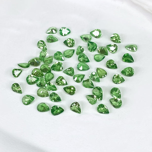 Pear Tsavorite Faceted Gem, Natural Color, Eye Clean, 1 Piece, MFFG1402